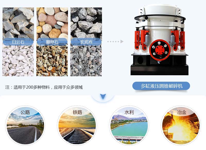 多缸液壓圓錐破碎機應用范圍 多缸液壓圓錐破碎機應用范圍