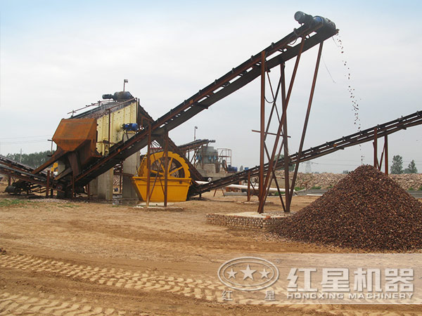 輪式洗砂機作業現場 輪式洗砂機作業現場