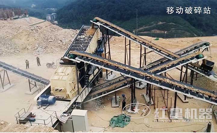 配反擊破的石子流動粉碎機客戶現場 配反擊破的石子流動粉碎機客戶現場