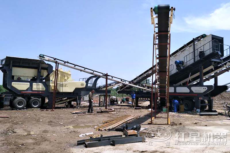 吉林小型移動破碎制砂機生產現場 吉林小型移動破碎制砂機生產現場